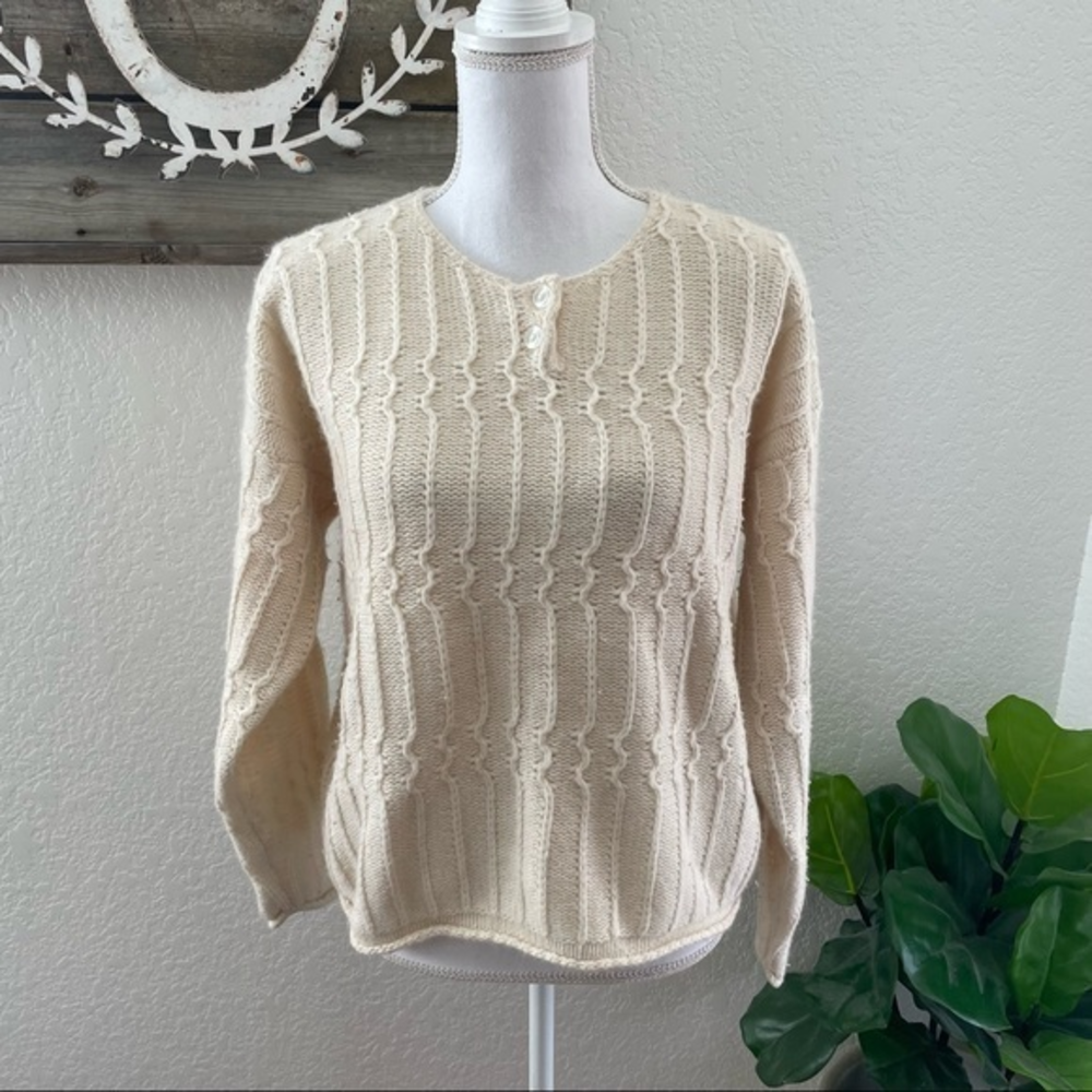 VTG The Limited cream wool angora blend‎ sweater size M